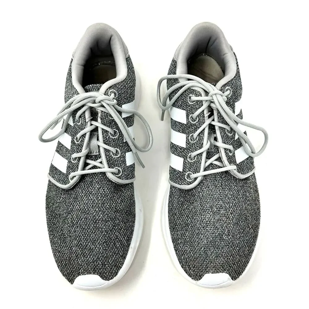 Adidas QT Racer Cloudfoam Gray White Knit Sneakers Women’s 6.5